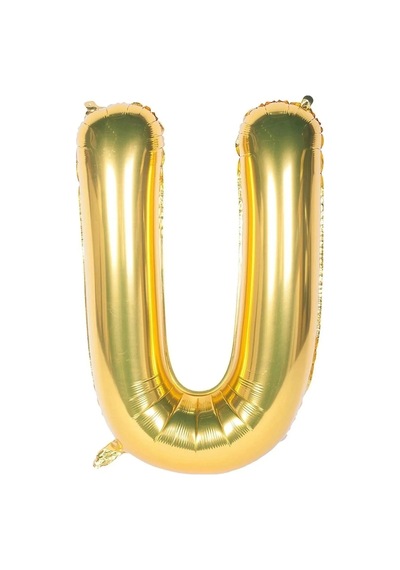 Folyo Balon U Harfi Helyum Balon 100 Cm Gold Renk - U Harf Balon - Harf Folyo Balon Altın Gold Harf Çok Renkli