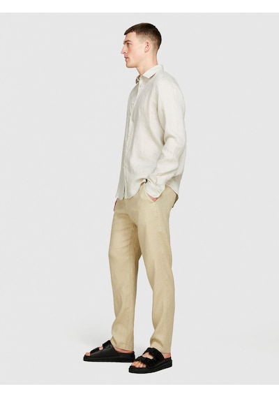 Sisley %100 Keten Regular Fit Gömlek Erkek Gri Gömlek - 324p5bkusq029 Bej