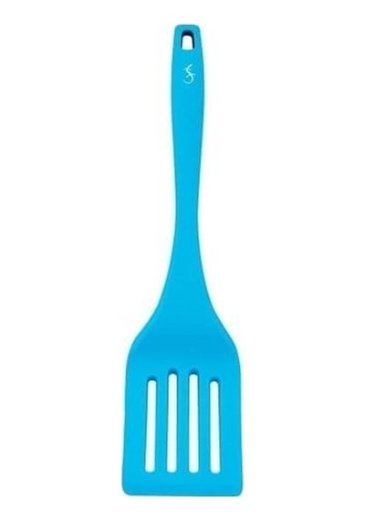 Lurch - Platin Silikon Delikli Spatula 32,5 Cm Mavi - Yanmaz, Yapışmaz, Bükülmez, Çizmez, Tat Ve Koku Bırakmaz - 240103 Renk