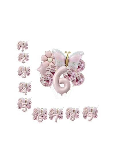 Gold Kelebek Papatyalı 6 Yaş Folyo Balon Set Sku: Zeusstk153d735d1d .