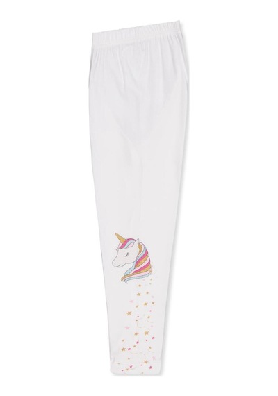 Civil Girls Unicorn Baskılı 2-5 Yaş Tayt - Ekru 41L71157125W1