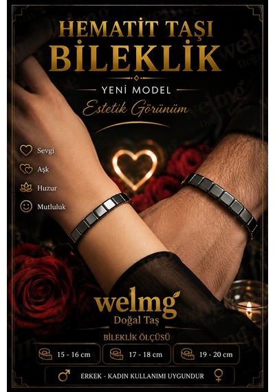 Hematit Taşı Bileklik - Hematit Bileklik - Özel Model - Yeni Model Gri Gri