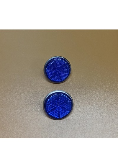 Mavi Renk Yuvarlak Reflektör Saç Bağlantılı 5mm Vidalı 2 Adet