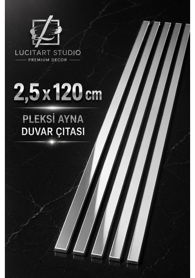 2,5x120 Cm Pleksi Ayna Duvar Çıtası Gold & Gümüş Kendinden Yapışkanlı Dekoratif Duvar Şeridi Şerit Pleksi Ayna Duvar Dekorasyonu Pleksi Ayna Gümüş
