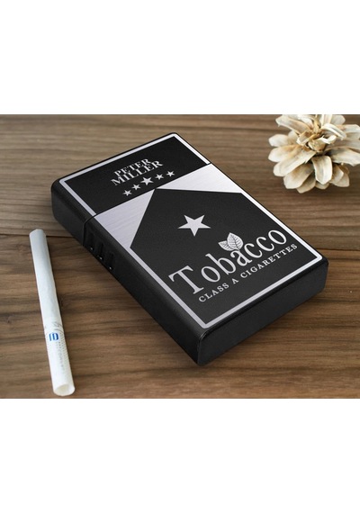 Bk Gift Kişiye Özel İsimli Siyah Metal Sigara Tabakası -1