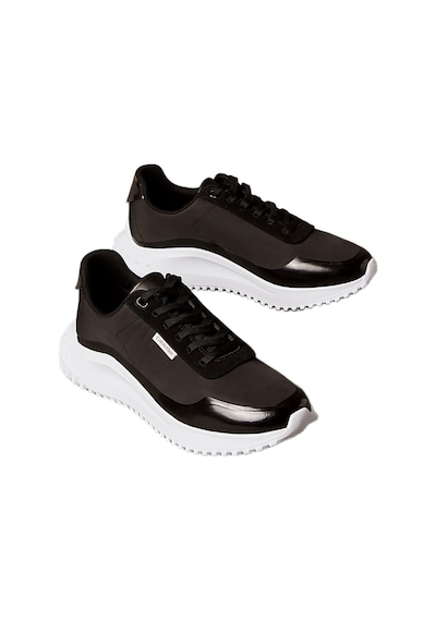 Calvin Klein Yw0yw02016 Runner Lace Up Mat Mix Kadın Günlük Ayakkabı Siyah