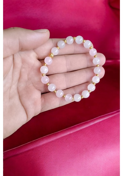 Pembe Kuvars Bileklik Doğal Taş Bileklik Pembe Kuvars Pembe Kuvars