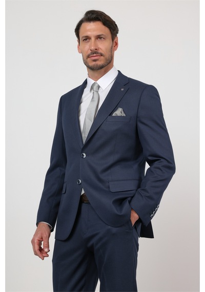 İmza Lacivert Mono Yaka 6 Drop Comfort Fit Tam Astar Esnek Takım Elbise 1001260167