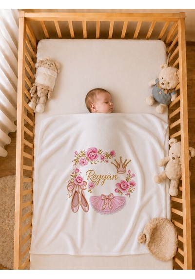 Pia Baby İsme Özel %100 Pamuk Kız Bebek Hastane Çıkışı 4 Lü Battaniyeli Tulum Seti Organik Baskılı 2090bt0x Ekru