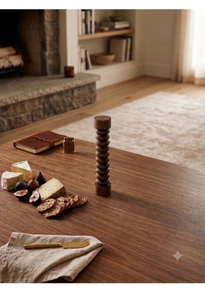 Doğal Ahşap Şamdan El Yapımı, Rustik Dekoratif Mumluk Modern Tekli 23 Cm Kahverengi