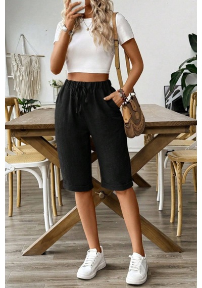 Cool Tarz Kadın 2li Set Siyah Kahverengi Beli Lastikli Rahat Kesim Kapri Şort Kahverengi - Siyah Kahverengi - Siyah Cool Tarz Kadın 2li Set Siyah Kahverengi Beli Lastikli Rahat Kesim Kapri Şort Kahverengi - Siyah Kahverengi - Siyah