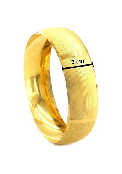 Altın Kaplama Parçalı Düz Ve Simli 2 Cm Bilezik Blz-3060 Altın