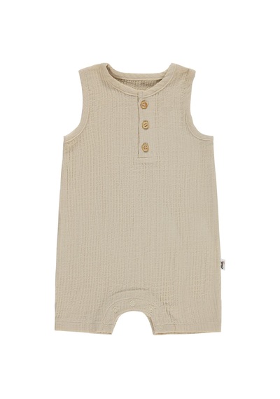 Civil Baby Likralı Müslin 6-18 Ay Tulum - Kahverengi Soft Vizon