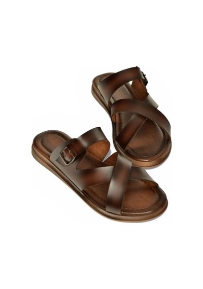Fox Shoes Y390073703 Kahverengi Hakiki Deri Kadın Terlik Kahverengi