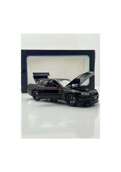 Nissan Skyline Gt-r R34 Nismo Edition Siyah 1/24 Model Araba Çok Renkli