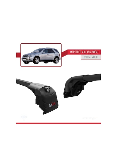 Mercedes M Class W164 2005-2008 Arası İle Uyumlu Ace-2 Ara Atkı Tavan Barı Siyah