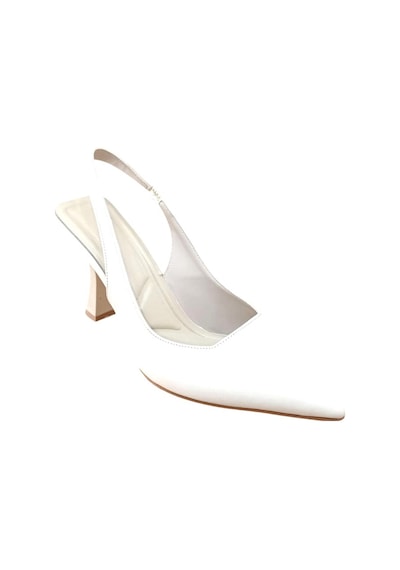 Bilener Şiko 809 Kadın Kadeh Ökçe Arka Açık Stiletto Ayakkabı Bej Siyah