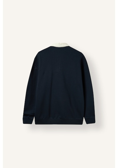 Defacto Boxy Fıt Polo Yaka Sweatshirt E6523ax26aunv146 Lacivert-nv146