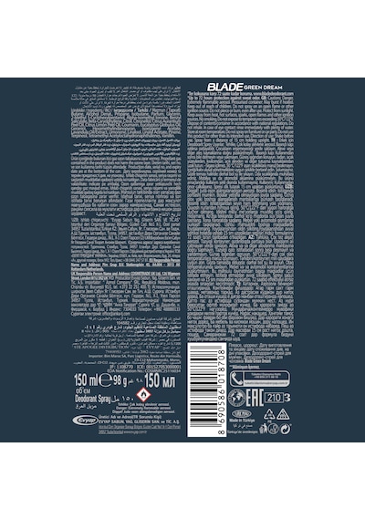 Blade Green Dream Deodorant 6 x 150 ML