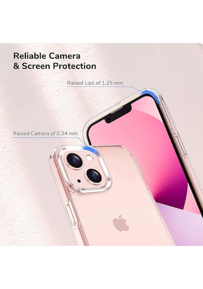 Apple Uyumlu iPhone 13 6.1 Kılıf Korumalı Zırhlı Şeffaf Coss Silikon