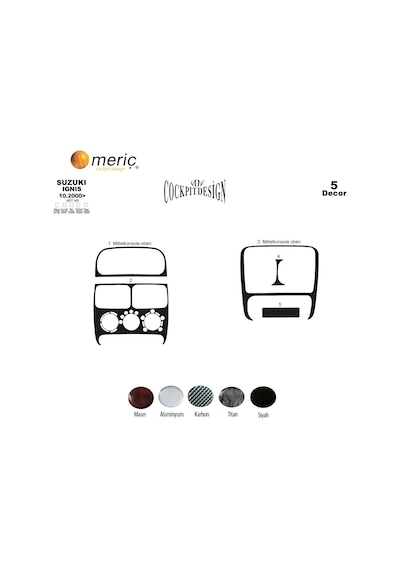 Meriç® Suzuki Ignis Ön Torpido Kaplama 5 Parça 2000-2003 (530157402)