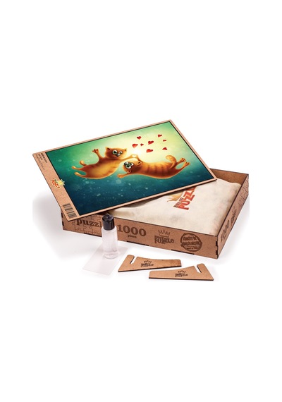 King Of Puzzle Kediler Ahşap Puzzle 1000 Parça