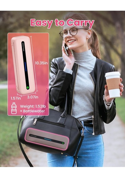 Itari M832 Taşınabilir Yazıcı, Kablosuz, 300 Dpı, Çeşitli Kağıt Boyutları Lazer Yazıcılar Pembe