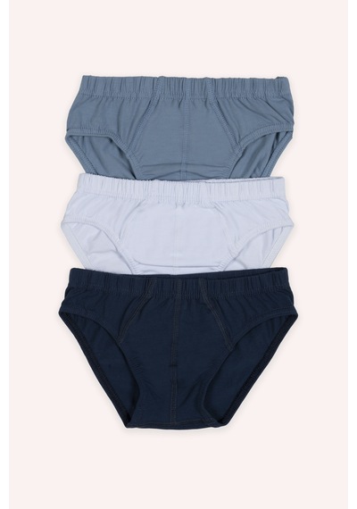 Panço Erkek Çocuk Düz Renk 3'lü Slip - İç Giyim Renkli