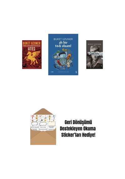 Uyumsuz Defne Kaman'ın Maceraları - Ateş + Ah Bir Kedi Olsam + Gelibolu Ciltli + Okuma Sticker'ları