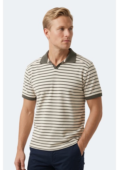 Slazenger Zoll Erkek Polo Yaka Beyaz / Yeşil Tişört