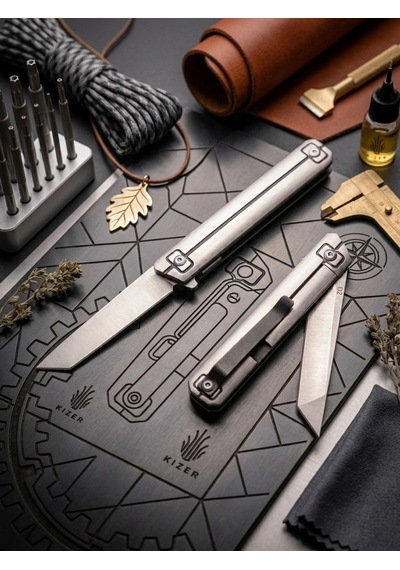 Knivox Browning Profesyonel Tanto Namlu D2 Çelik Çakı - Ultra İnce Tasarım Gri