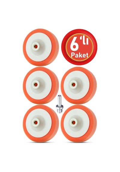 Bondit Turuncu Oto Pasta Cila Parlatma Polisaj Süngeri 150mm 6 Lı Paket