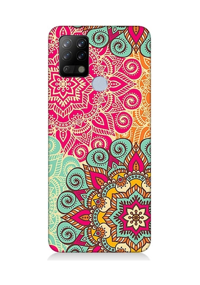 Tecno Pova Uyumlu Silikon Kılıf Tribal Mandala Çiçek