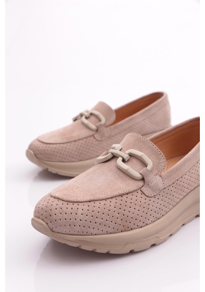 Dgn 422s Kadin Loafer Ayakkabi 422S-1567-R0186 Bej Süet