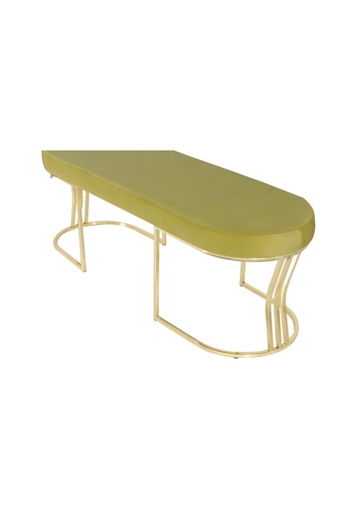 Viego Gold Smooth- Hardal Kapitoneli Model Puf & Bench & Koltuk- Oturak-uzun Makyaj Puff-yatak Odası Ucu &önü
