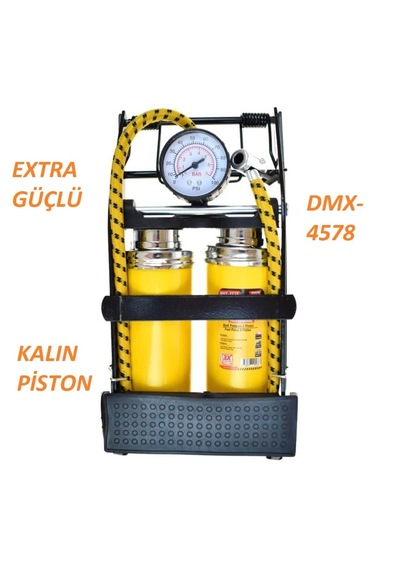 Dmax Ayak Bisiklet Pompası Çift Pistonlu Pompa Motosiklet Bisiklet Pompa 2 Kalın Pistonlu