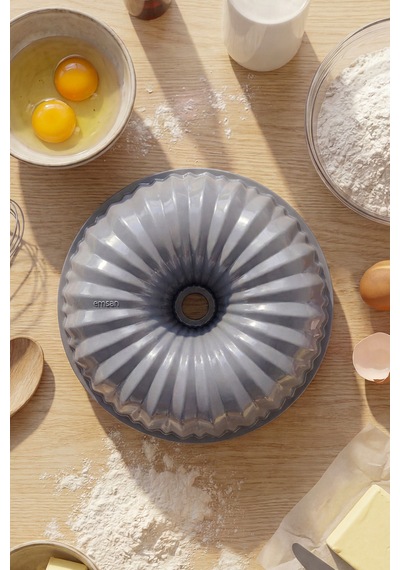 Emsan Stone Döküm Kek Kalıbı Gri 23 Cm Antrasit
