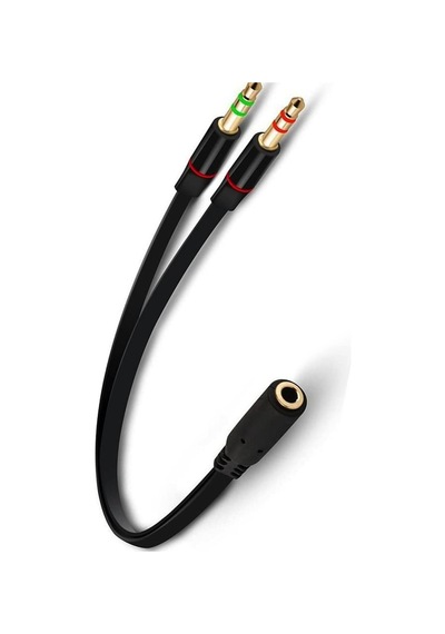3.5mm Kulaklık Mikrofon Ayırıcı Kablo Aparat 3.5mm Dişi 2x3.5mm Erkek Kulaklık Mic Audio Dönüştürücü