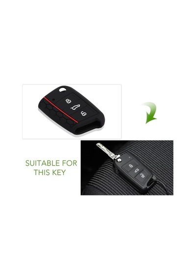 Silikon Anahtar Kılıfı Vw Seat Uyumlu Skoda Uyumlu Golf Uyumlu Leon Polo Uyumlu
