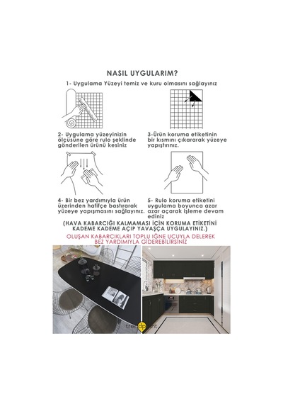 Trendpoint Kendinden Yapışkanlı 60cm 500cm Mat Siyah Duvar Kağıdı Mutfak Tezgah Dolap Masa Kaplama