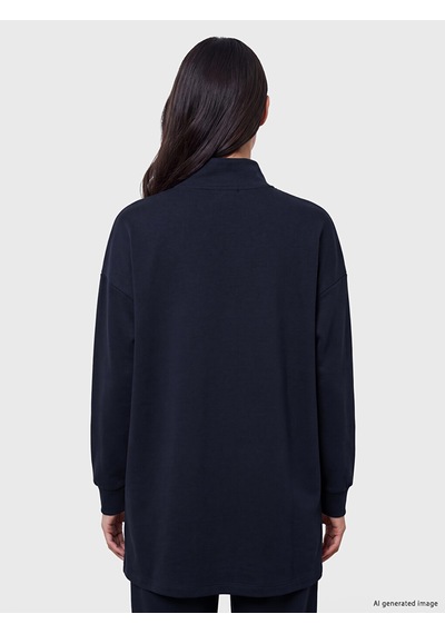 LC Waikiki Lc Waıkıkı Lacivert Oversize Soft Touch Kadın Sweatshirt Tunik