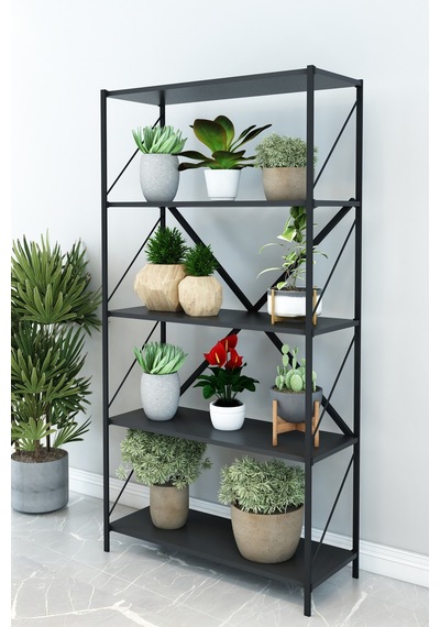 Stone Saksılık Çiçeklik Saksı Rafı Çiçek Standı Çok Amaçlı Dekoratif Raf 150 Cm Gri