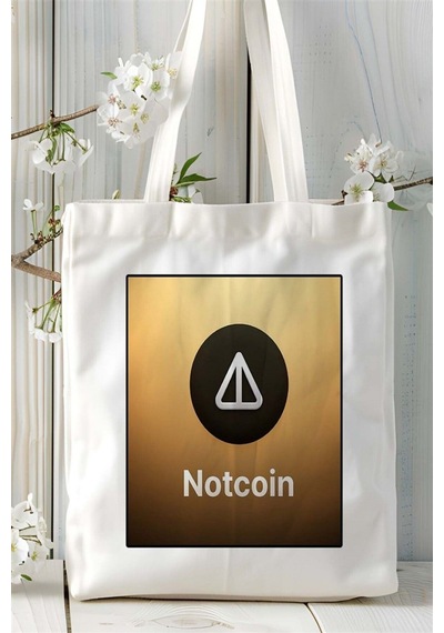Art Hediye Notcoin Baskılı Bez Çanta Omuz Çantası Kişiye Özel Desen 3 Çok Renkli