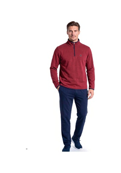 Pierre Cardin 6162 Erkek Uzun Kollu Quarter Zip Eşofman Takımı-bordo