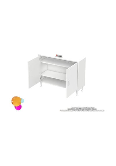 Modilayn Söke 100x75x32,5 Cm Lik Küçük Alanlar İçin Akıllı Çözümler 2 Kapaklı 3 Göz Raf Dolap Beyaz