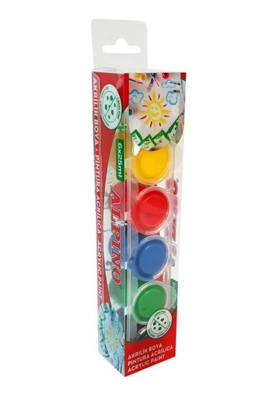Alpino Akrilik Boya 6 Renk X 25 Ml Şeffaf Kutu Dv-203 Çok Renkli
