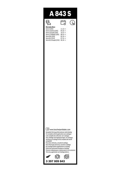 Bosch Mercedes Glc Silecek Takımı Aerotwin W253 2015-2022 A843s