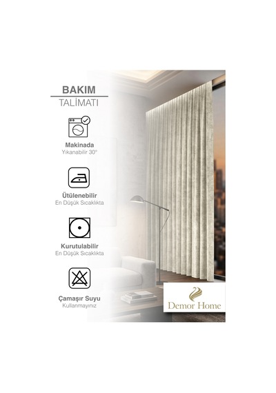 Br Demor Home 1/2 Sık Pile Sis Bulutu Kadife Dokulu Fon Perde Ütü İstemez En Çok Satılan