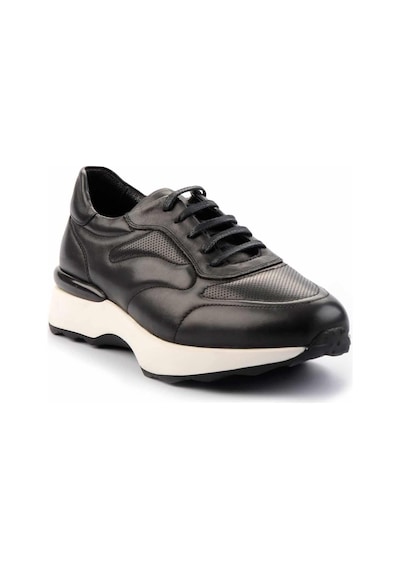 Bambi Siyah Leather Erkek Sneaker E01757167403 Siyah