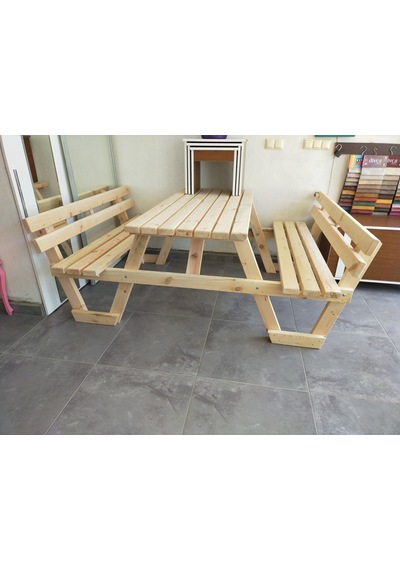 Şen Mobilya Aksesuarları Piknik Masası Sırt Yaslanmalı Çok Renkli